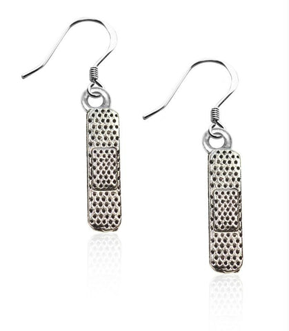 Band Aid Charm Earrings in Silver