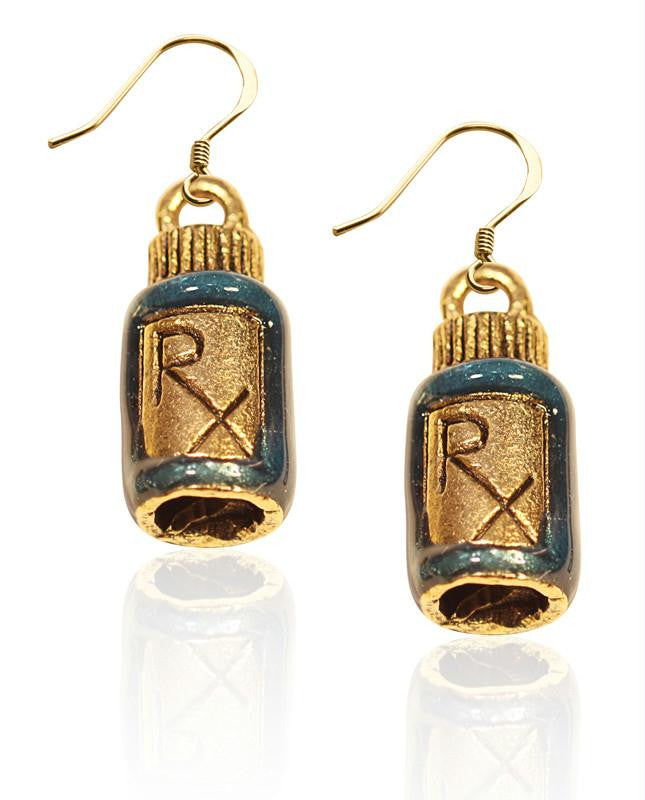 RX Charm Earrings in Gold