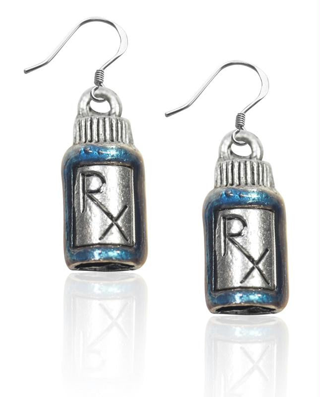 RX Charm Earrings in Silver