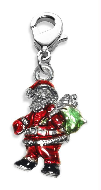 Santa Claus Charm Dangle in Silver