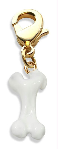 Dog Bone Charm Dangle in Gold