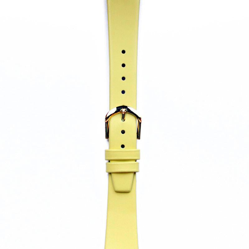 Leather Watchband Small Yellow Gold Buckle