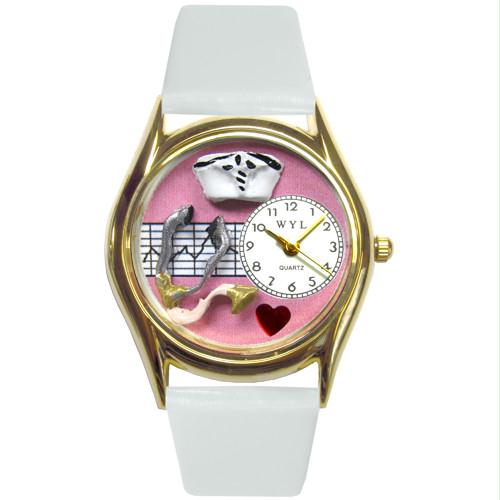 Nurse Pink Watch Small in Gold