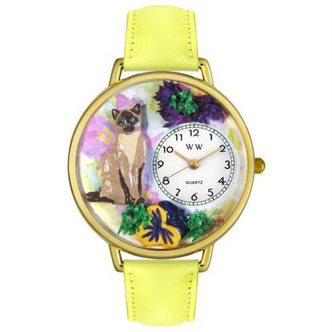 Siamese Cat Watch in Gold (Large)