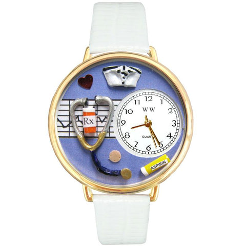 Nurse Purple Watch in Gold (Large)