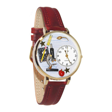 Science Teacher Watch in Gold (Large)