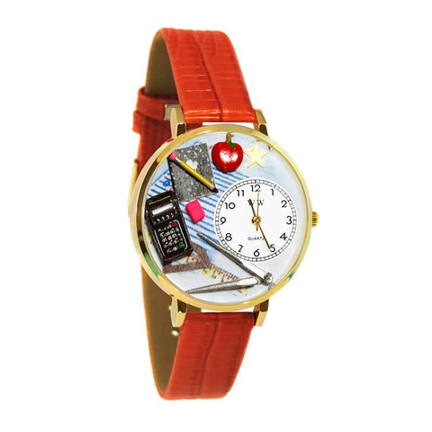 Math Teacher Watch in Gold (Large)