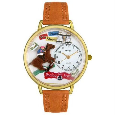 Horse Racing Watch in Gold (Large)