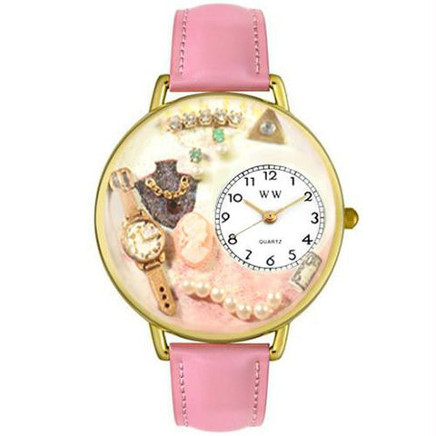 Jewelry Lover Pink Pearls Watch in Gold (Large)