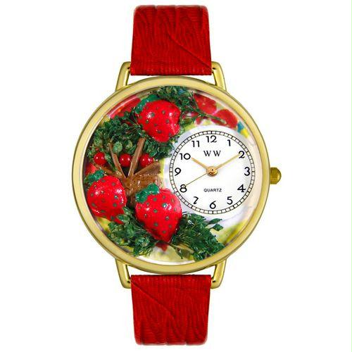 Strawberries Watch in Gold (Large)