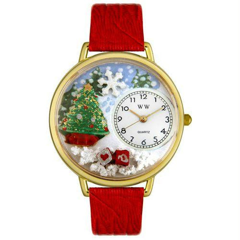 Christmas Tree Watch in Gold (Large)