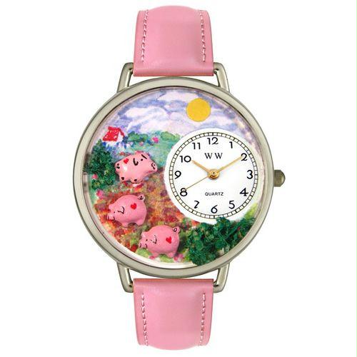 Pigs Large Silver Whimsical Watch