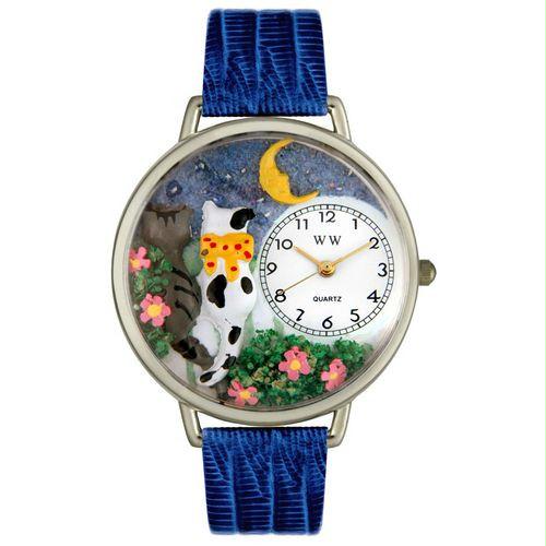 Cats Night Out Watch in Silver (Large)