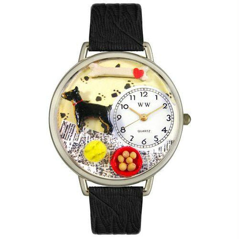 Doberman Pinscher Watch in Silver (Large)