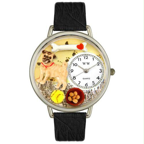 Pug Watch in Silver (Large)