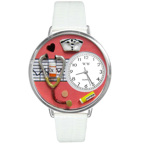 Nurse Red Watch in Silver (Large)