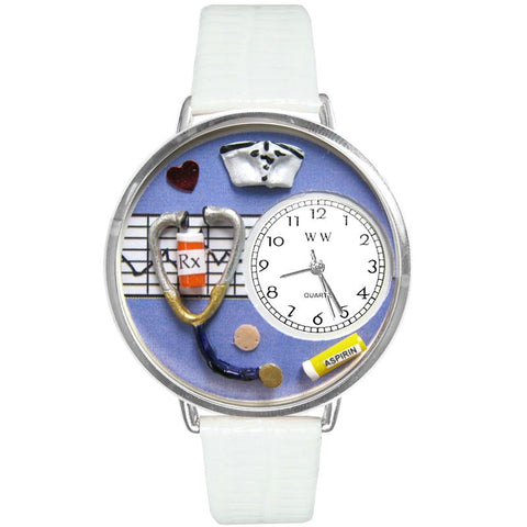 Nurse Purple Watch in Silver (Large)