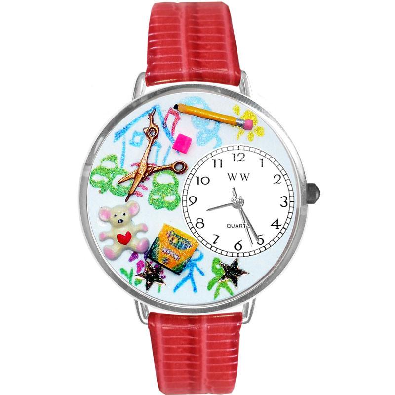 Preschool Teacher Watch in Silver (Large)