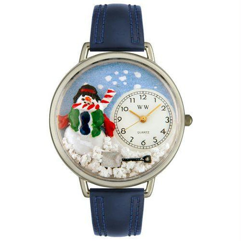 Christmas Snowman Watch in Silver (Large)