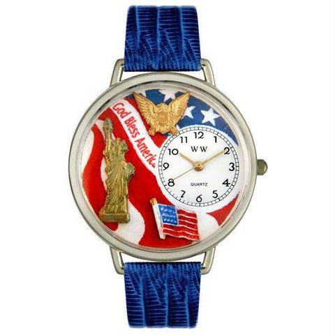 July 4th Patriotic Watch in Silver (Large)