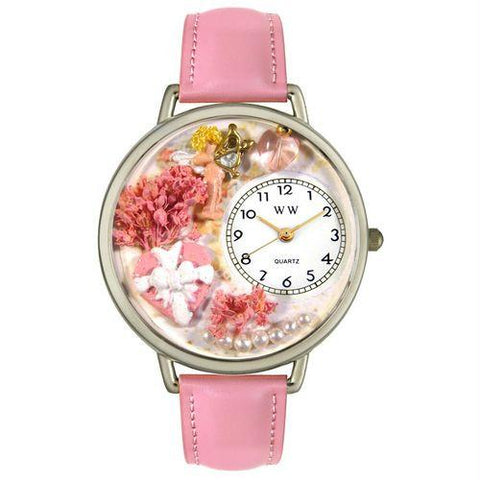 Valentine's Day Watch (Pink) in Silver (Large)